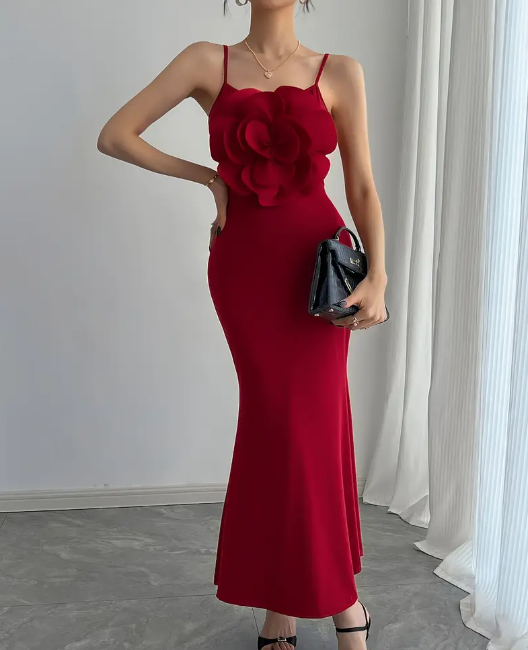 elegantes rotes Sommer Kleid
