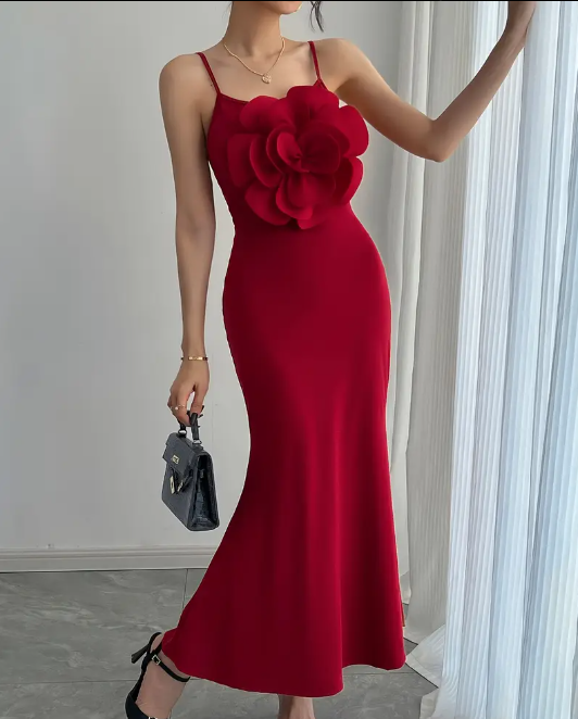 elegantes rotes Sommer Kleid