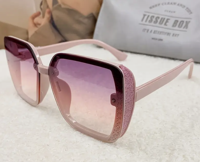 Brille Rosa mit Glitzer