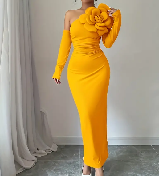 Maxi Kleid in Gelb