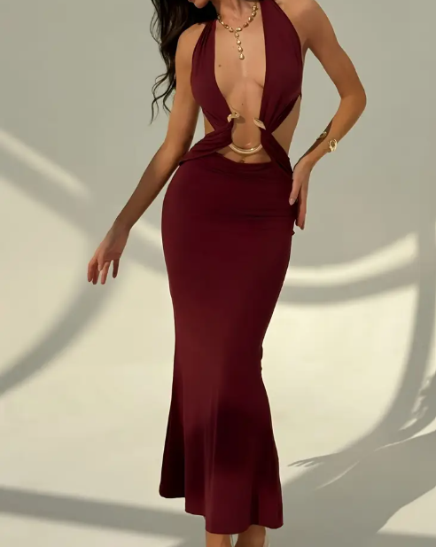 sexy Kleid weinrot