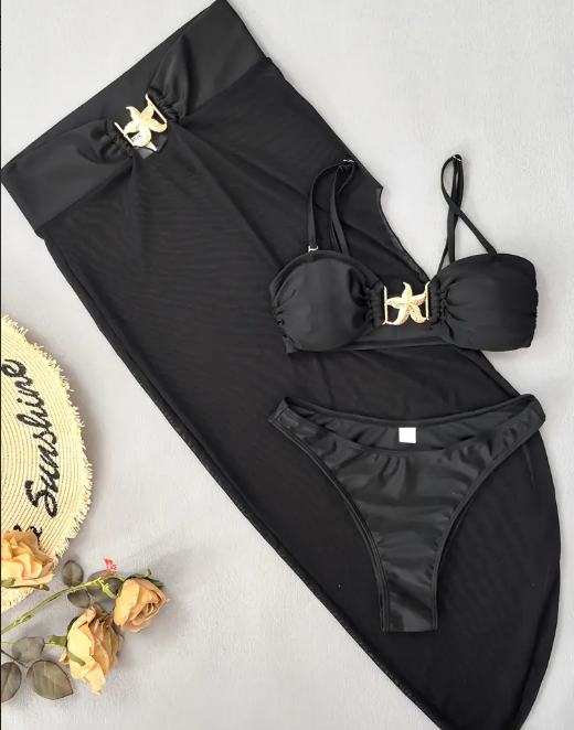 3-teiliges Damen-Bikini-Set, Polyester 82.0% Elasthan