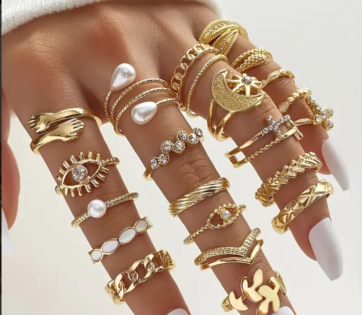22-teiliges Vintage-Ring-Set