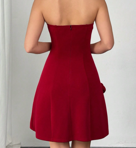 romantisches rotes Kleid Mini