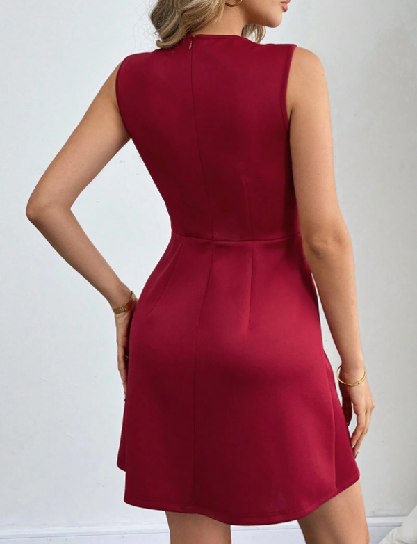Elegantes Damen Urlaubsparty, Valentinstag Kleid mit rundem Ausschnitt