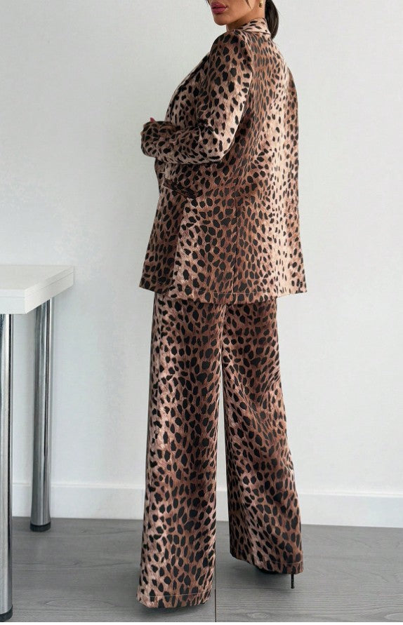 2 Stücke Casual Set für Damen mit langärmligem Oberteil mit Knopfleiste vorne und Hose