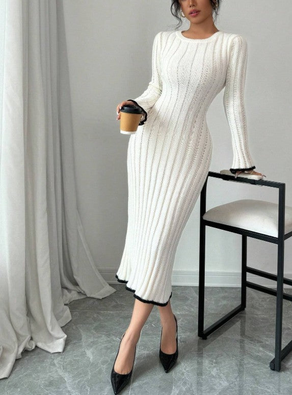 Strickkleid schwarz-weiß