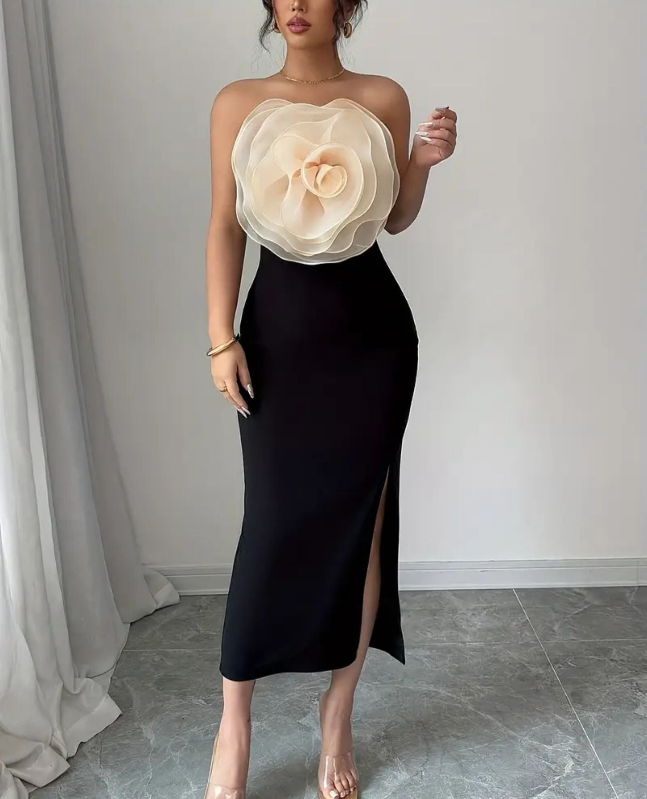 midi Kleid in schwarz