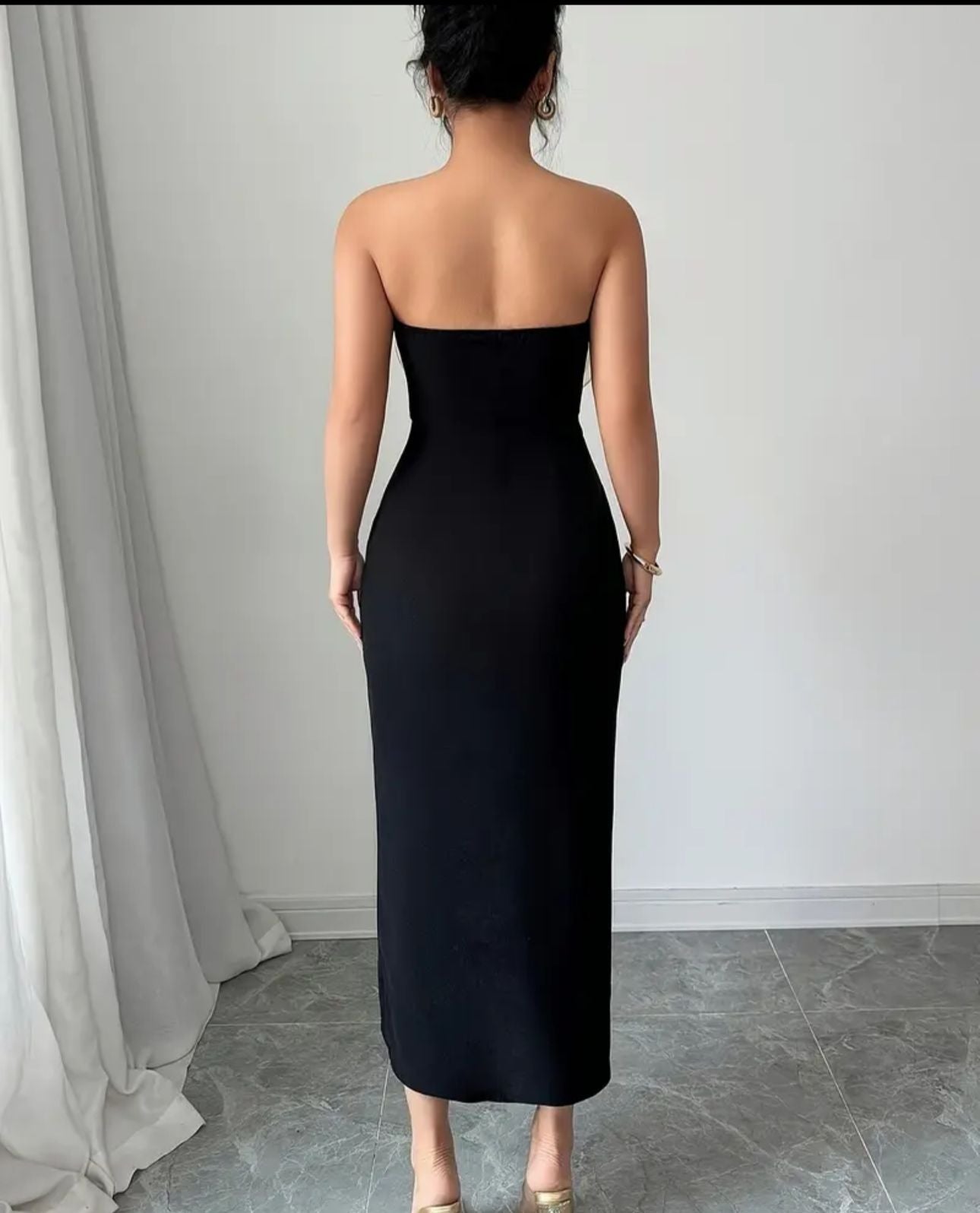 midi Kleid in schwarz