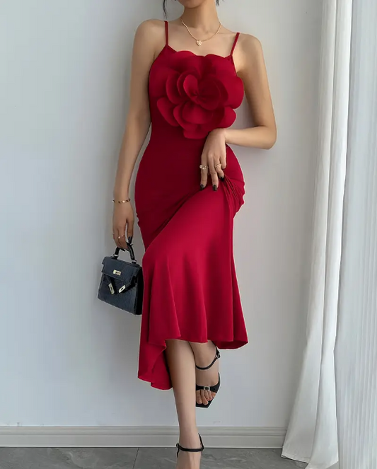 elegantes rotes Sommer Kleid