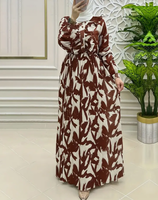 Langes Kleid mit Mittlerer Osten Muslimischem Druck für Frauen