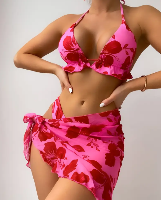 Bikini in Rosa mit Muster