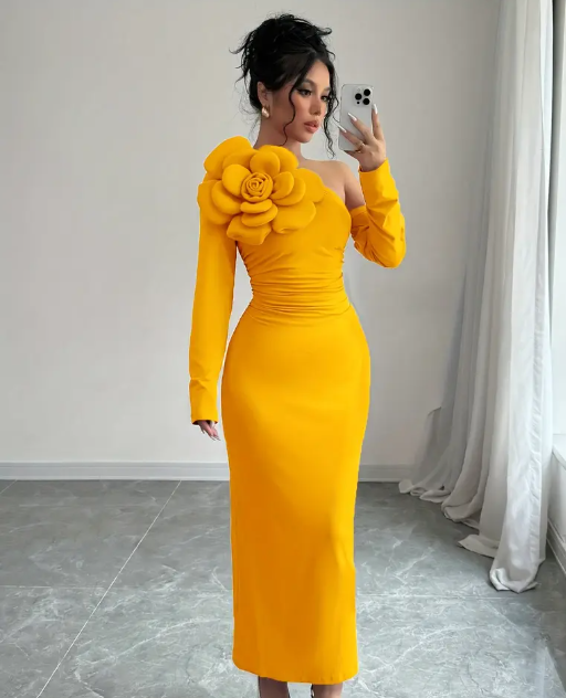 Maxi Kleid in Gelb