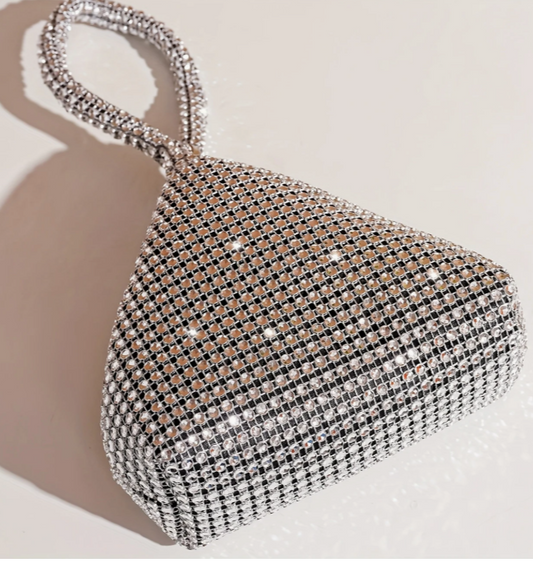 Modische Mini-Abendtasche mit funkelnden Verzierungen