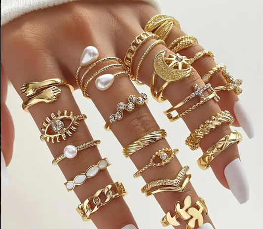 22-teiliges Vintage-Ring-Set