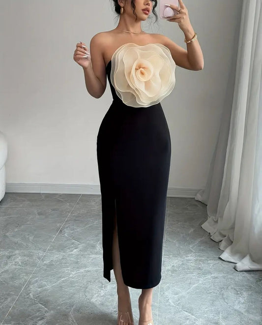 midi Kleid in schwarz